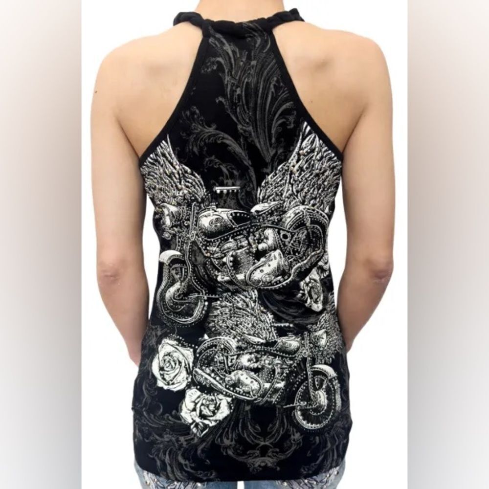 Renegade Rider Rhinestone Racerback Top by Platinum Plush - Picture 2 of 3